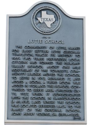Lutie School Marker image. Click for full size.