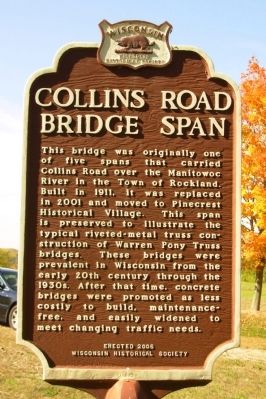 Collins Road Bridge Span Marker at former location. image. Click for full size.