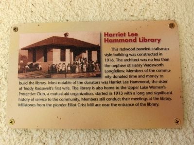 Harriet Lee Hammond Library Marker image. Click for full size.