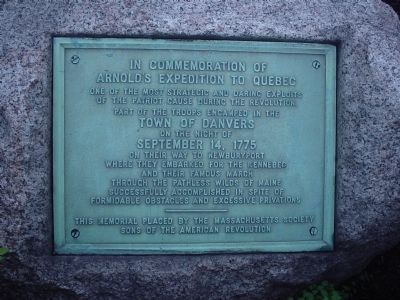 In Commemoration of Arnold's Expedition to Quebec Marker image. Click for full size.