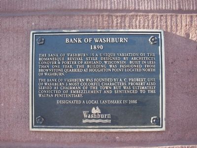 Bank of Washburn Marker image. Click for full size.