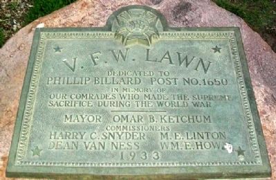 V. F. W. Lawn Marker image. Click for full size.