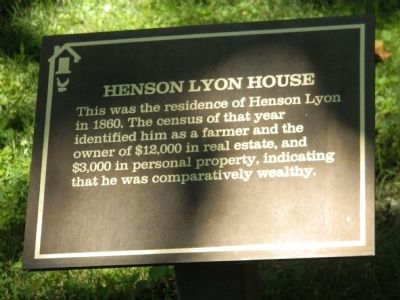 Henson Lyon House Marker image. Click for full size.