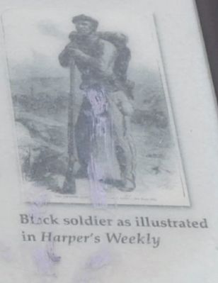 Black soldier as illustrated in Harper's Weekly image. Click for full size.