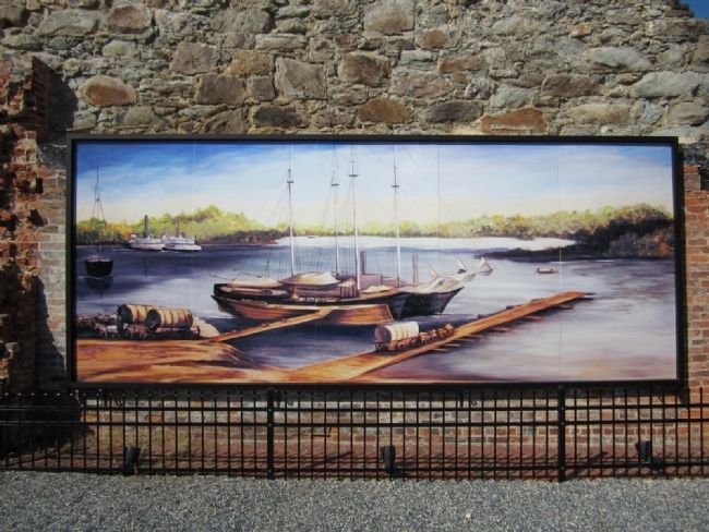 Mural of the Petersburg Appomattox River Waterfront image. Click for full size.