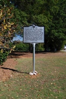 Oakland Plantation Marker<br>Front image. Click for full size.