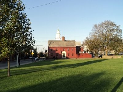 Marker and the White Horse Tavern image. Click for full size.