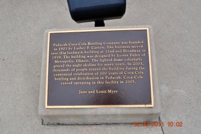 Paducah Coca~Cola Bottling Company Marker image. Click for full size.