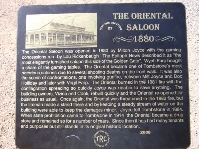 The Oriental Saloon Marker image. Click for full size.