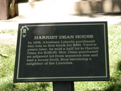 Harriett Dean House Marker image. Click for full size.