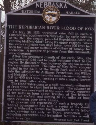 The Republican River Flood Of 1935 Marker image. Click for full size.