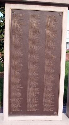 Panel Two - - World War I Honor Roll & Veterans Memorial Marker image. Click for full size.
