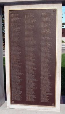 Panel Three - - World War I Honor Roll & Veterans Memorial Marker image. Click for full size.