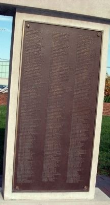 Panel Four - - World War I Honor Roll & Veterans Memorial Marker image. Click for full size.