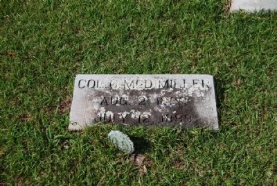 Col. George M. Miller Tombstone<br>Due West Presbyterian Church Cemetery image. Click for full size.
