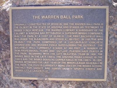 The Warren Ball Park Marker image. Click for full size.