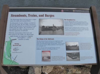Steamboats, Trains, and Barges Marker image. Click for full size.