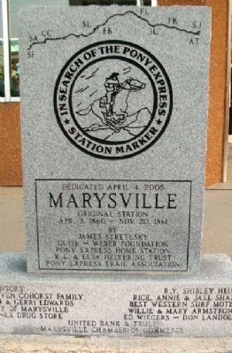 Marysville Marker (front) image. Click for full size.
