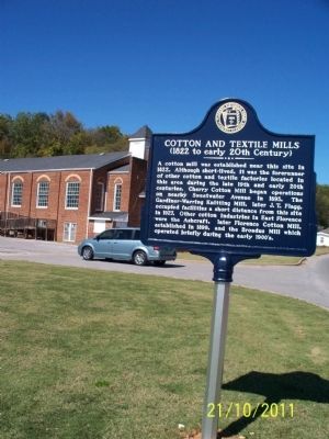 Cotton and Textile Mills Marker image. Click for full size.