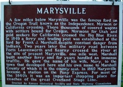 Marysville Marker image. Click for full size.