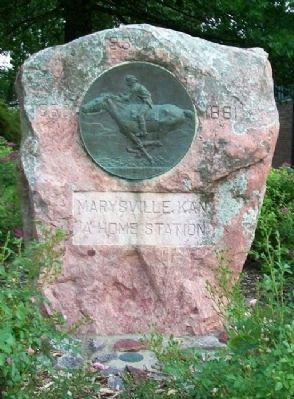 Marysville, Kan. Pony Express Marker image. Click for full size.