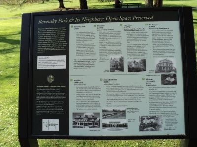 Rovensky Park & Its Neighbors: Open Space Preserved Marker image. Click for full size.
