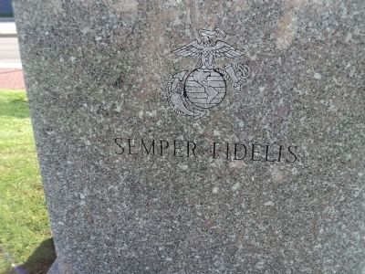 Back of Marine Memorial. Click for full size. Back of Marine Memorial image. Click for full size.