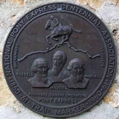Pony Express Founders Marker at Home Station No. 1 image. Click for full size.