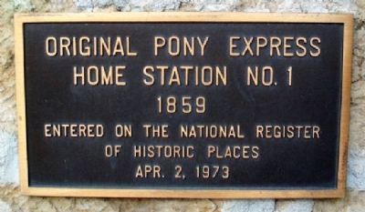 Pony Express Home Station No. 1 NRHP Marker image. Click for full size.