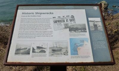 Historic Shipwrecks - Lost at the Golden Gate Marker. Click for full size. Historic Shipwrecks - Lost at the Golden Gate Marker image. Click for full size.