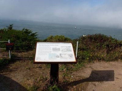 Navigating the Golden Gate - Bonfires, buoys, and foghorns Marker image. Click for full size.