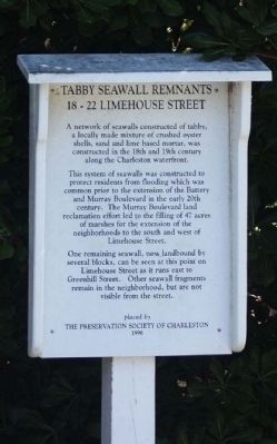 Tabby Seawall Remnants Marker. Click for full size. Tabby Seawall Remnants Marker image. Click for full size.