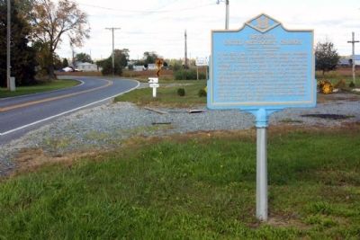 Bethany United Methodist Church Marker, looking north along Lowes Crossing Road image. Click for full size.