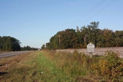 Tarleton's Movements Marker, looking west along US 58 image. Click for full size.