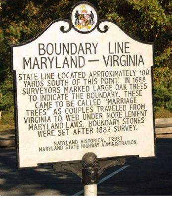 Boundary Line Maryland - Virginia Marker image. Click for full size.