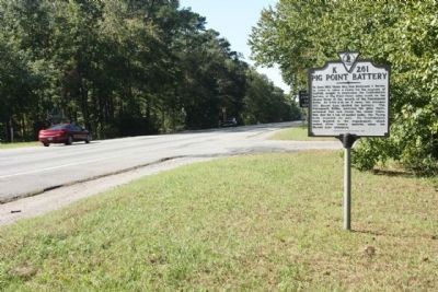 Pig Point Battery Marker, looking west bound along US 58 / US 13 image. Click for full size.