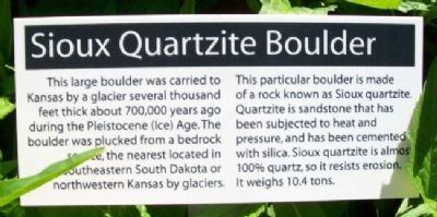 Sioux Quartzite Boulder Marker. Click for full size. Sioux Quartzite Boulder Marker image. Click for full size.