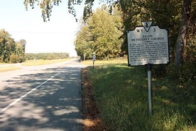 Salem Methodist Church Marker looking north along US 13 near Cobb Station Road image. Click for full size.