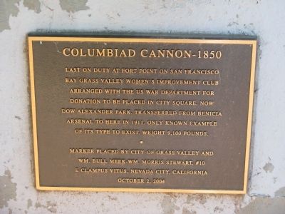 Columbiad Cannon – 1850 Marker image. Click for full size.