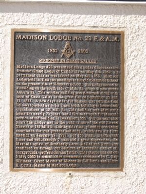 Madison Lodge No. 23 F. & A.M. Marker image. Click for full size.