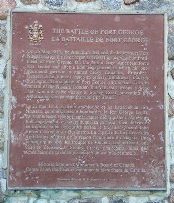 The Battle of Fort George Marker image. Click for full size.