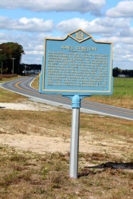 Jones Cemetery Marker, looking north along Lowe's Crossing Road. Click for full size. Jones Cemetery Marker, looking north along Lowe's Crossing Road image. Click for full size.