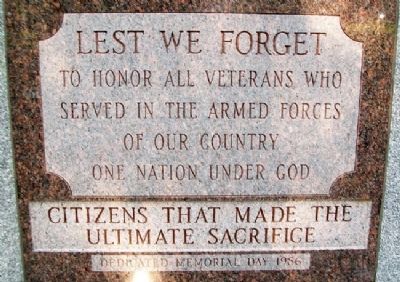 Tallmadge Veterans Memorial. Click for full size. Tallmadge Veterans Memorial image. Click for full size.