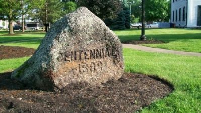 Centennial Stone on Tallmadge Circle. Click for full size. Centennial Stone on Tallmadge Circle image. Click for full size.