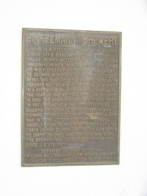 Binkelmann Brewery Marker image. Click for full size.