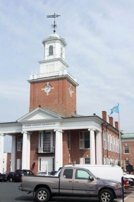 Sussex County Courthouse with Marker, at far right image. Click for full size.
