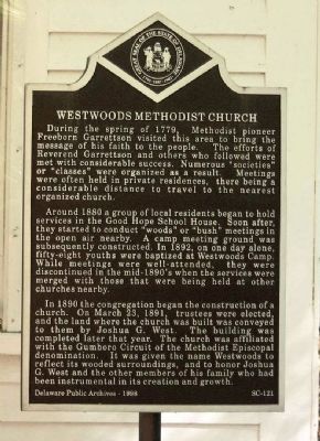 Westwoods Methodist Church Marker image. Click for full size.