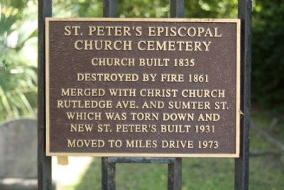 St. Peter's Episcopal Church Cemetery Marker. Click for full size. St. Peter's Episcopal Church Cemetery Marker image. Click for full size.