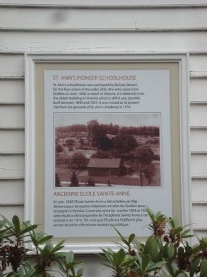 St. Ann’s Pioneer Schoolhouse Marker. Click for full size. St. Ann’s Pioneer Schoolhouse Marker image. Click for full size.