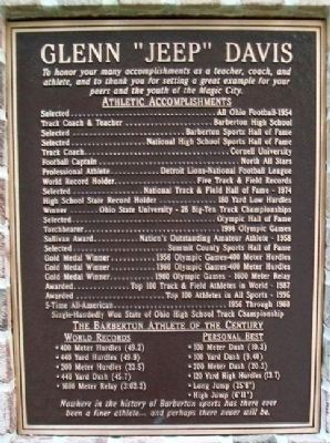 Glenn "Jeep" Davis Marker. Click for full size. Glenn "Jeep" Davis Marker image. Click for full size.